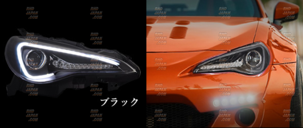 78 Works Full LED Headlight Set Version 3 Black Housing - ZC6 ZN6 Zenki HID